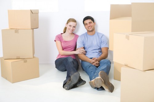 Packed boxes ready for a Kensington relocation